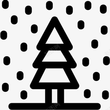 松树冬季61线形图标图标
