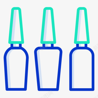 指甲油美容和水疗10轮廓颜色图标图标