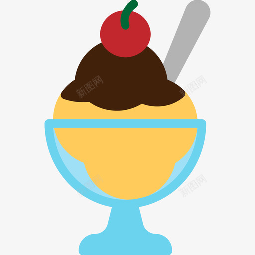 冰淇淋庆祝派对3平铺图标svg_新图网 https://ixintu.com 冰淇淋 平铺 庆祝派对3