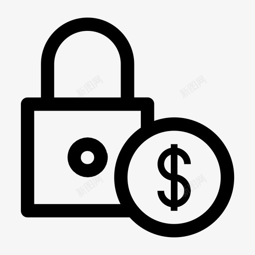 挂锁钱业务锁图标svg_新图网 https://ixintu.com 业务 保护 保险箱 办公室 图标 挂锁 粗体