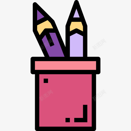 铅笔盒印刷31线颜色图标svg_新图网 https://ixintu.com 印刷 铅笔盒 颜色