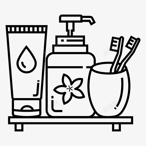 洁面乳洗面奶牙刷架图标svg_新图网 https://ixintu.com 洁面乳 洗面奶 牙刷架