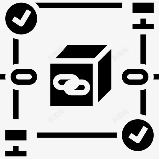 点对点区块链28实心图标svg_新图网 https://ixintu.com 区块 实心