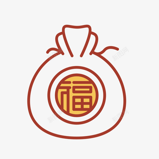 福袋-线框svg_新图网 https://ixintu.com 福袋-线框