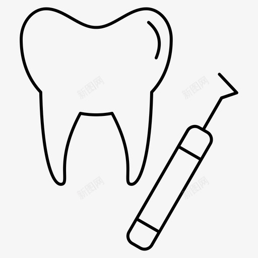 牙齿牙科医用图标svg_新图网 https://ixintu.com 医用 医用细线套43 牙科 牙齿 磨牙