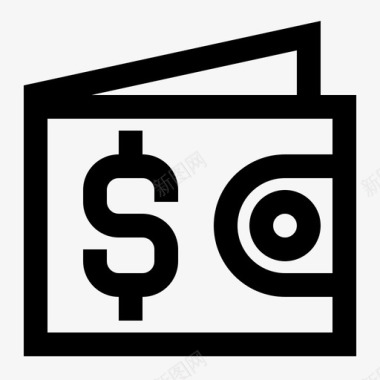 美元钱包金融货币图标图标