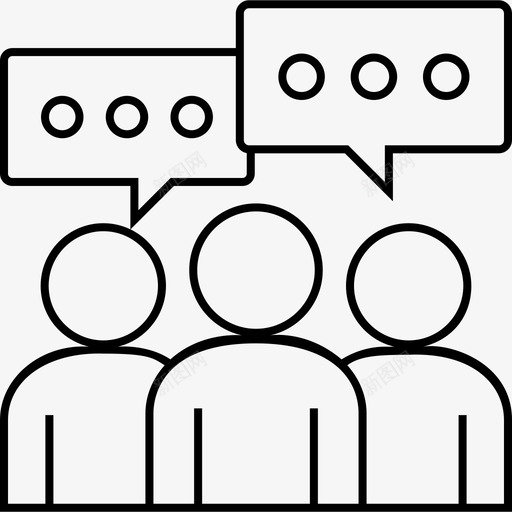 小组对话人谈话图标svg_新图网 https://ixintu.com 人的 团队 对话 小组 细线 谈话