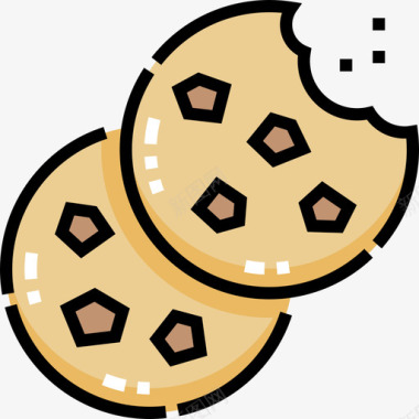 曲奇饼干甜味和糖果7线性颜色图标图标