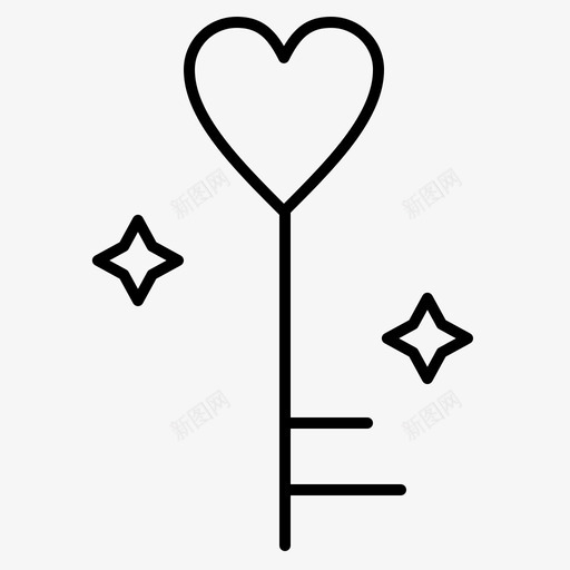 钥匙心形钥匙爱情图标svg_新图网 https://ixintu.com 心形 情人节 浪漫 爱情 细线 钥匙