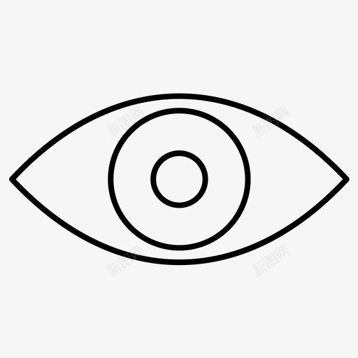 眼睛身体部位人体器官图标svg_新图网 https://ixintu.com 人体 器官 眼睛 线条 规则 视图 身体 通用 部位