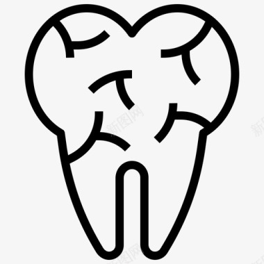 牙齿人体解剖学1线性图标图标