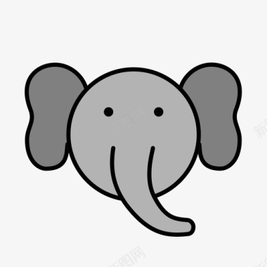 动物图标-上色-大象图标