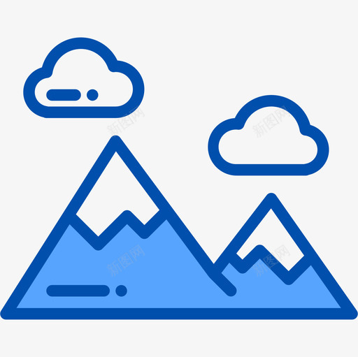 山地能源生态4蓝色图标svg_新图网 https://ixintu.com 山地 生态 能源 蓝色