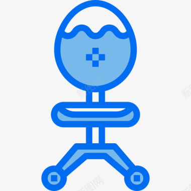 椅子家具蓝色图标图标