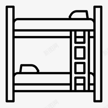 双层床家具枕头图标图标