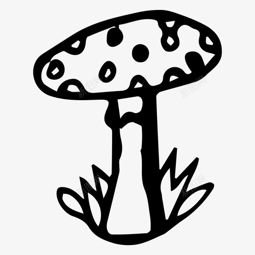 蘑菇秋天苍耳图标svg_新图网 https://ixintu.com 森林 秋天 自然 苍耳 蘑菇