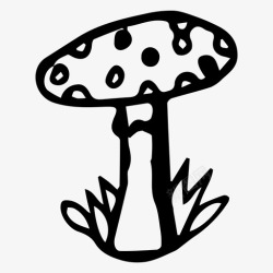 苍耳蘑菇秋天苍耳图标高清图片