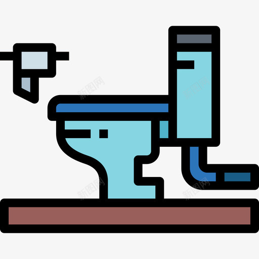卫生间水管工9线颜色图标svg_新图网 https://ixintu.com 卫生间 水管 管工 颜色