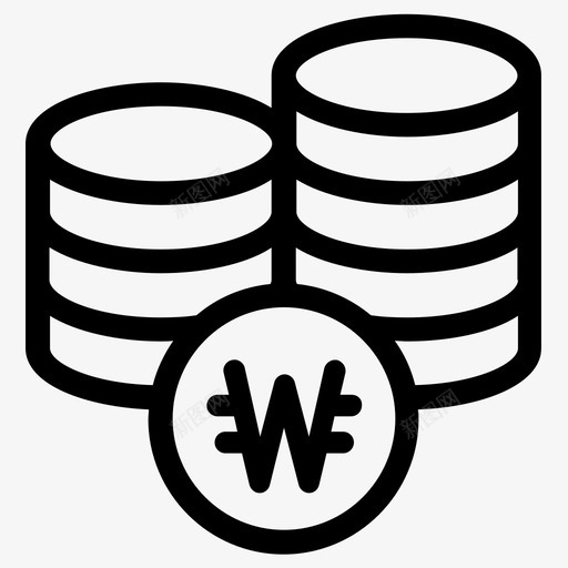 韩元硬币韩国图标svg_新图网 https://ixintu.com 硬币 货币 韩元 韩国