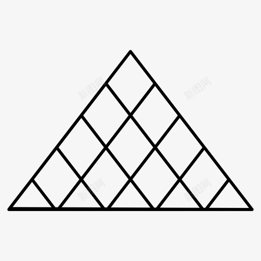 金字塔建筑城市图标svg_新图网 https://ixintu.com 三角形 城市 塔楼 建筑 移动 线组 细线 金字塔