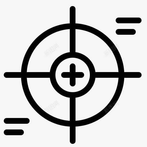 十字准线瞄准焦点图标svg_新图网 https://ixintu.com 准线 十字 焦点 用户界面 目标 瞄准 范围
