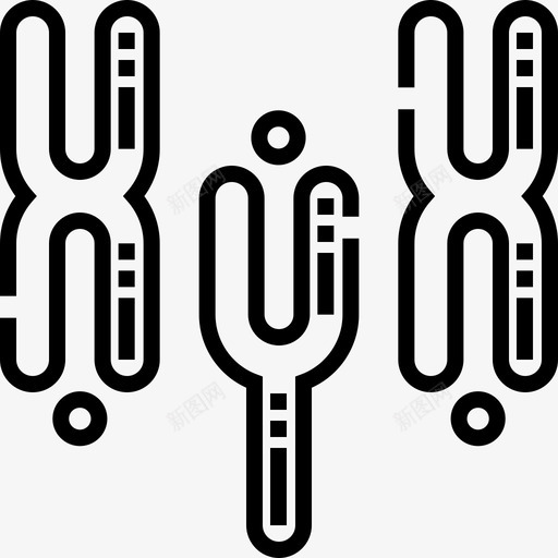染色体生物工程8线状图标svg_新图网 https://ixintu.com 染色体 生物工程 线状