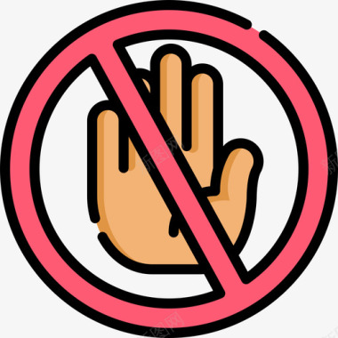 禁止触摸禁止信号5线颜色图标图标