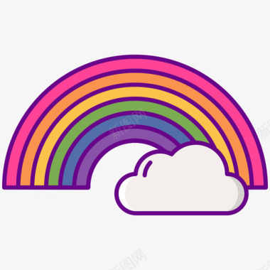 彩虹lgbt线性颜色图标图标