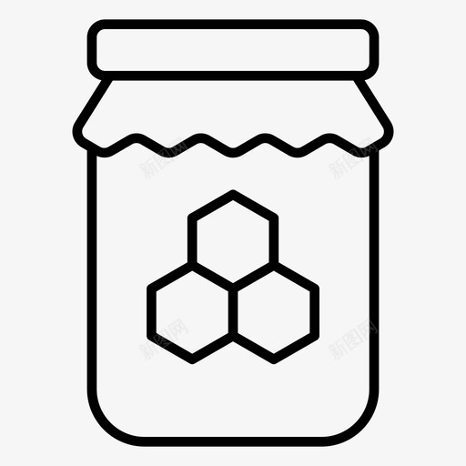 罐子食物蜂蜜图标svg_新图网 https://ixintu.com 婚礼 果酱 果酱罐 罐子 蜂蜜 食物