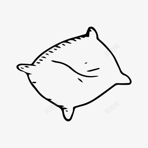 枕头床手绘图标svg_新图网 https://ixintu.com 床 手绘 枕头 睡眠 素描