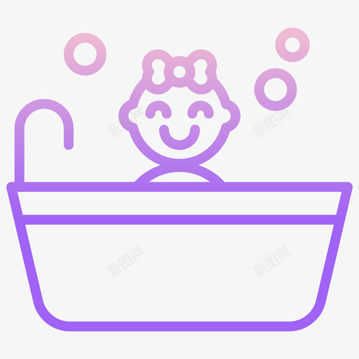 浴缸婴儿117轮廓渐变图标svg_新图网 https://ixintu.com 婴儿 浴缸 渐变 轮廓