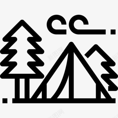 野营野餐帐篷图标图标