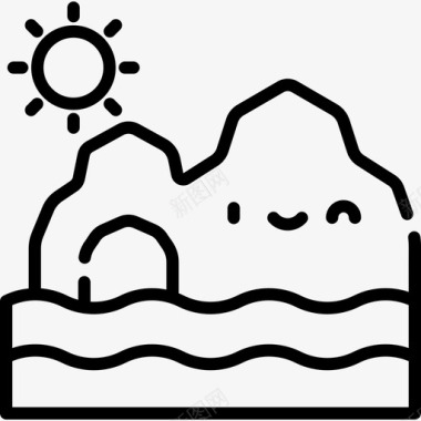海拱门景观72线性图标图标
