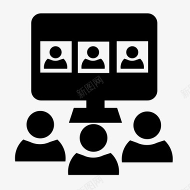 视频会议群视频通话在线会议图标图标