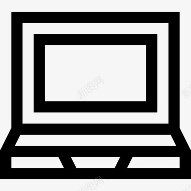 笔记本电脑博客影响力者必备品直线型图标图标