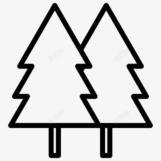 树圣诞圣诞树图标svg_新图网 https://ixintu.com 冬天 圣诞 圣诞加粗线条集37 圣诞树 松树 树