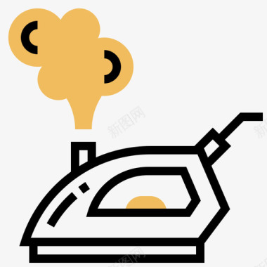 蒸汽熨斗清洁99黄影图标图标