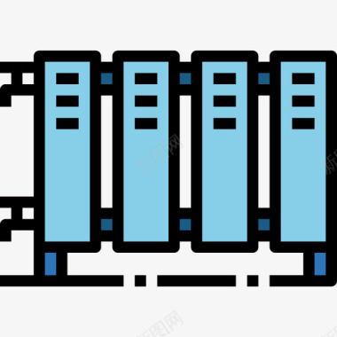 散热器水管工9线性颜色图标图标