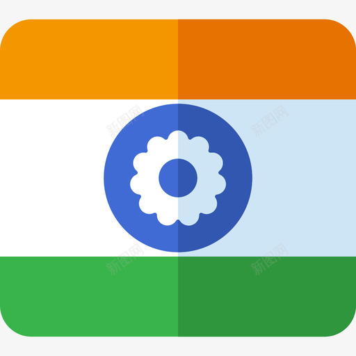 印度国旗9平坦图标svg_新图网 https://ixintu.com 印度 国旗 平坦