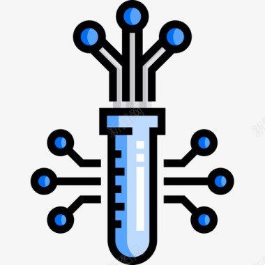 烧瓶生物工程7线性颜色图标图标