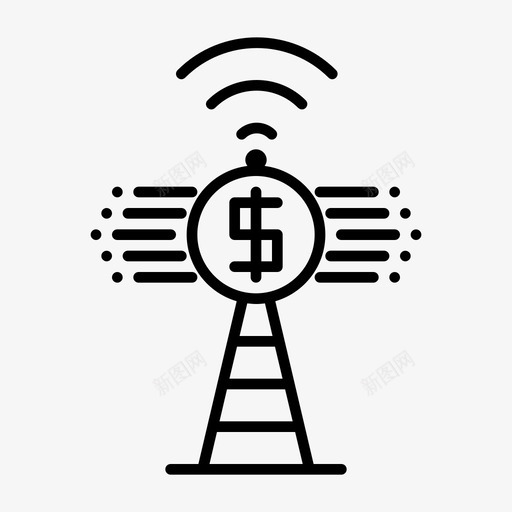 信号业务连接互联网图标svg_新图网 https://ixintu.com 互联网 信号业务 办公线路 连接