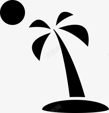 海滩棕榈沙滩图标图标
