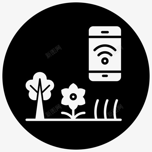 信号农业智能农场图标svg_新图网 https://ixintu.com smartfarmblackfillminusfront wifi 信号 农业 智能农场