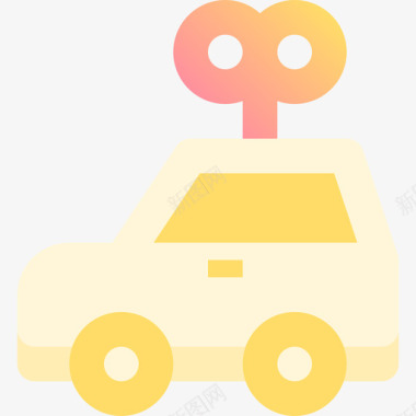 29号幼儿园黄色轿车图标图标