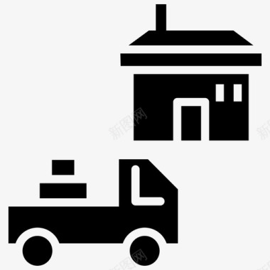 送货车送货卡车送货上门图标图标