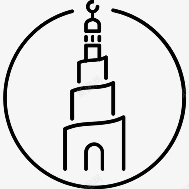 清真寺建筑地标图标图标