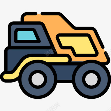 自卸卡车儿童玩具12线性颜色图标图标