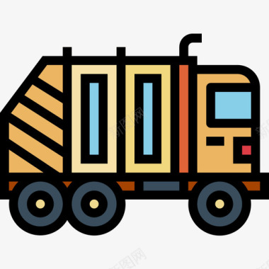 垃圾车运输153线性颜色图标图标