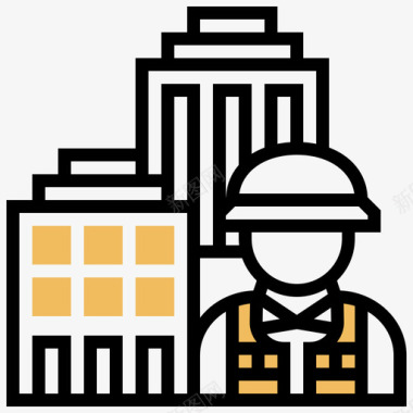 建筑建筑工人4黄影图标图标