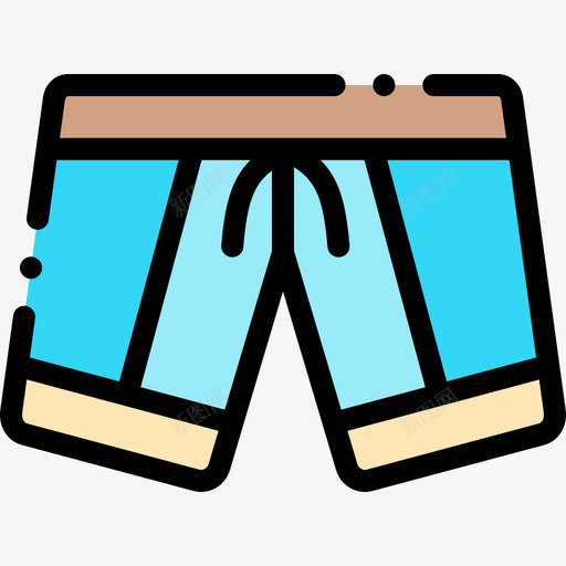 46色热带短裤图标svg_新图网 https://ixintu.com 46色 热带 短裤